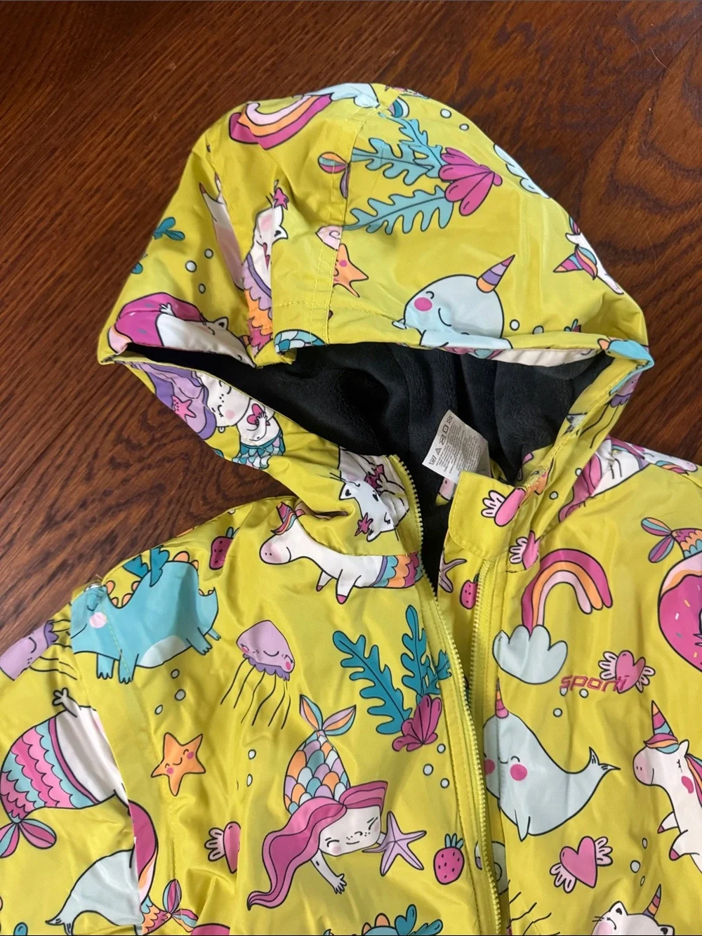 Sporti Girls' Unicorn & Narwhal Print Hooded swim parka